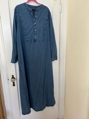 Nili Lotan denim caftan sz XL blue